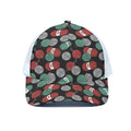 Crochet Yarn Pattern Print White Mesh Trucker Hat