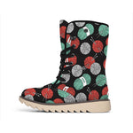 Crochet Yarn Pattern Print Winter Boots