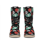 Crochet Yarn Pattern Print Winter Boots