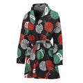 Crochet Yarn Pattern Print Women's Bathrobe