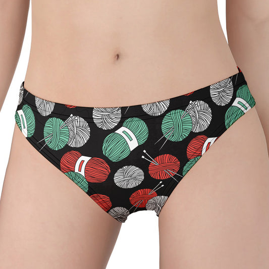 Crochet Yarn Pattern Print Women's Panties