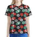 Crochet Yarn Pattern Print Women's Polo Shirt