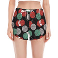 Crochet Yarn Pattern Print Women's Split Running Shorts