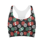 Crochet Yarn Pattern Print Women's Sports Bra
