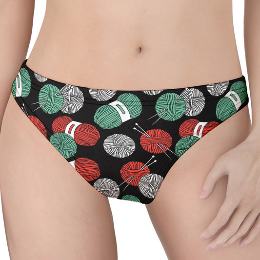 Crochet Yarn Pattern Print Women's Thong
