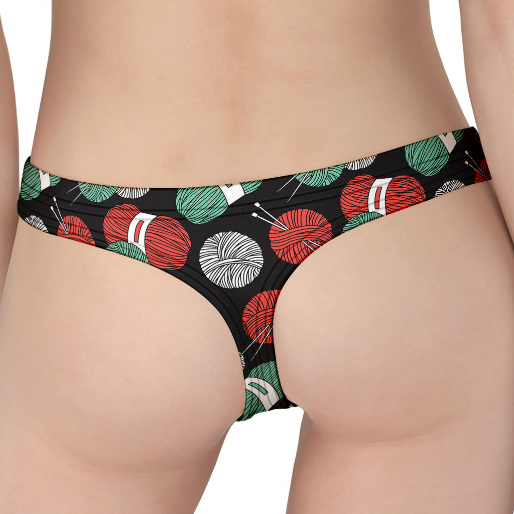 Crochet Yarn Pattern Print Women's Thong