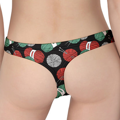 Crochet Yarn Pattern Print Women's Thong