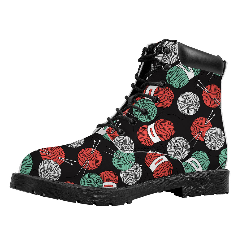 Crochet Yarn Pattern Print Work Boots