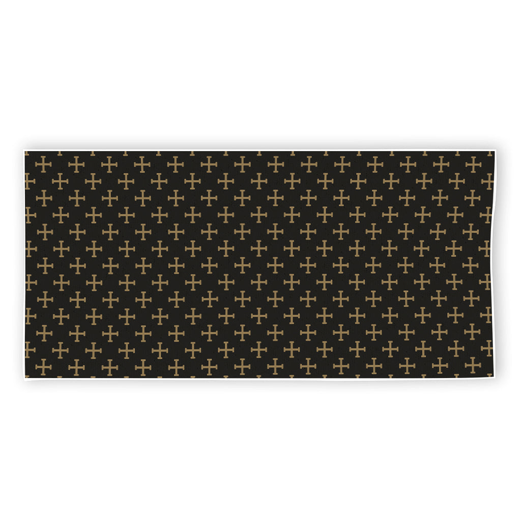 Cross Orthodox Pattern Print Beach Towel