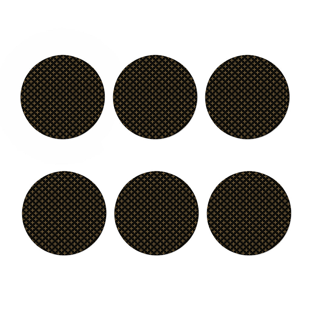 Cross Orthodox Pattern Print Coaster Set