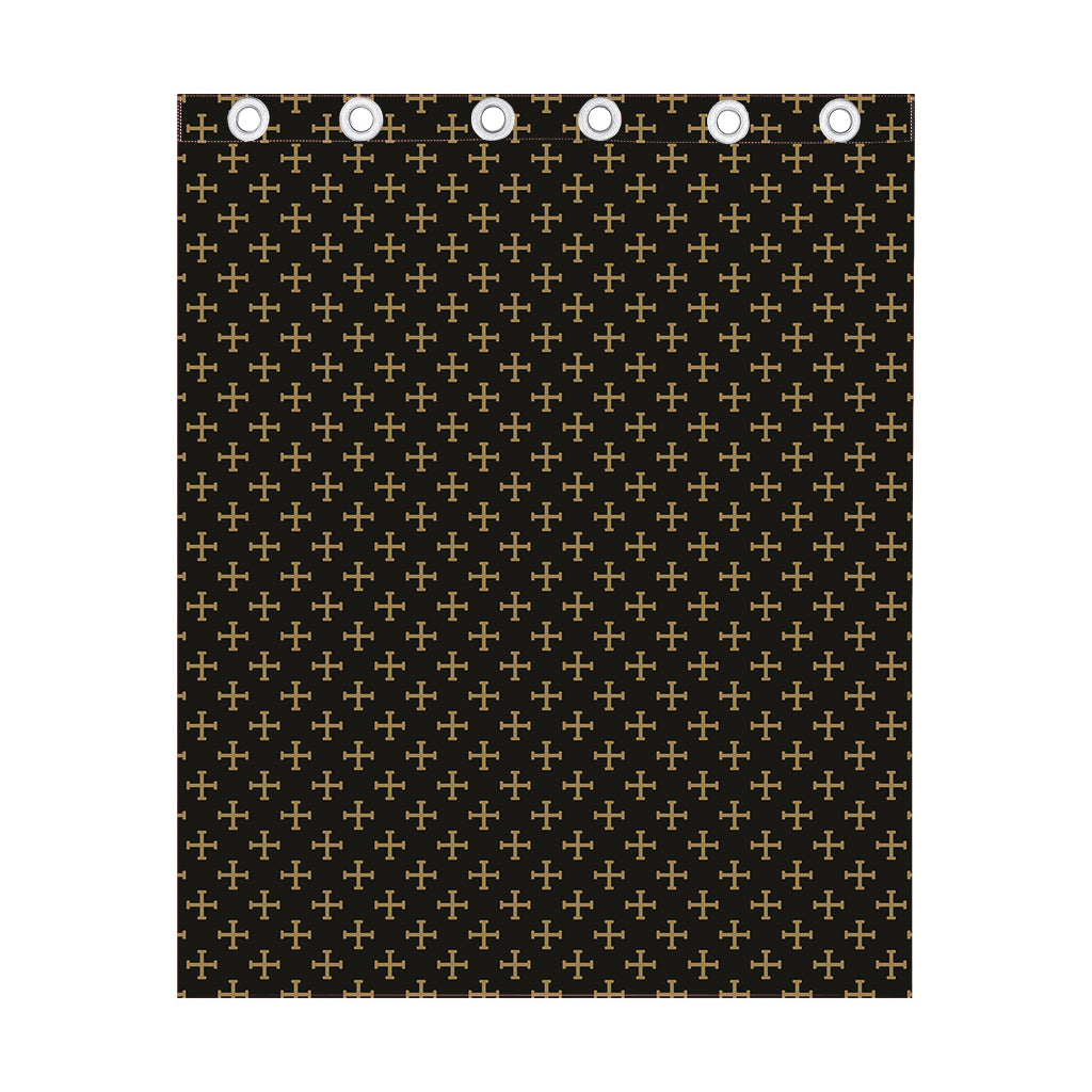 Cross Orthodox Pattern Print Curtain