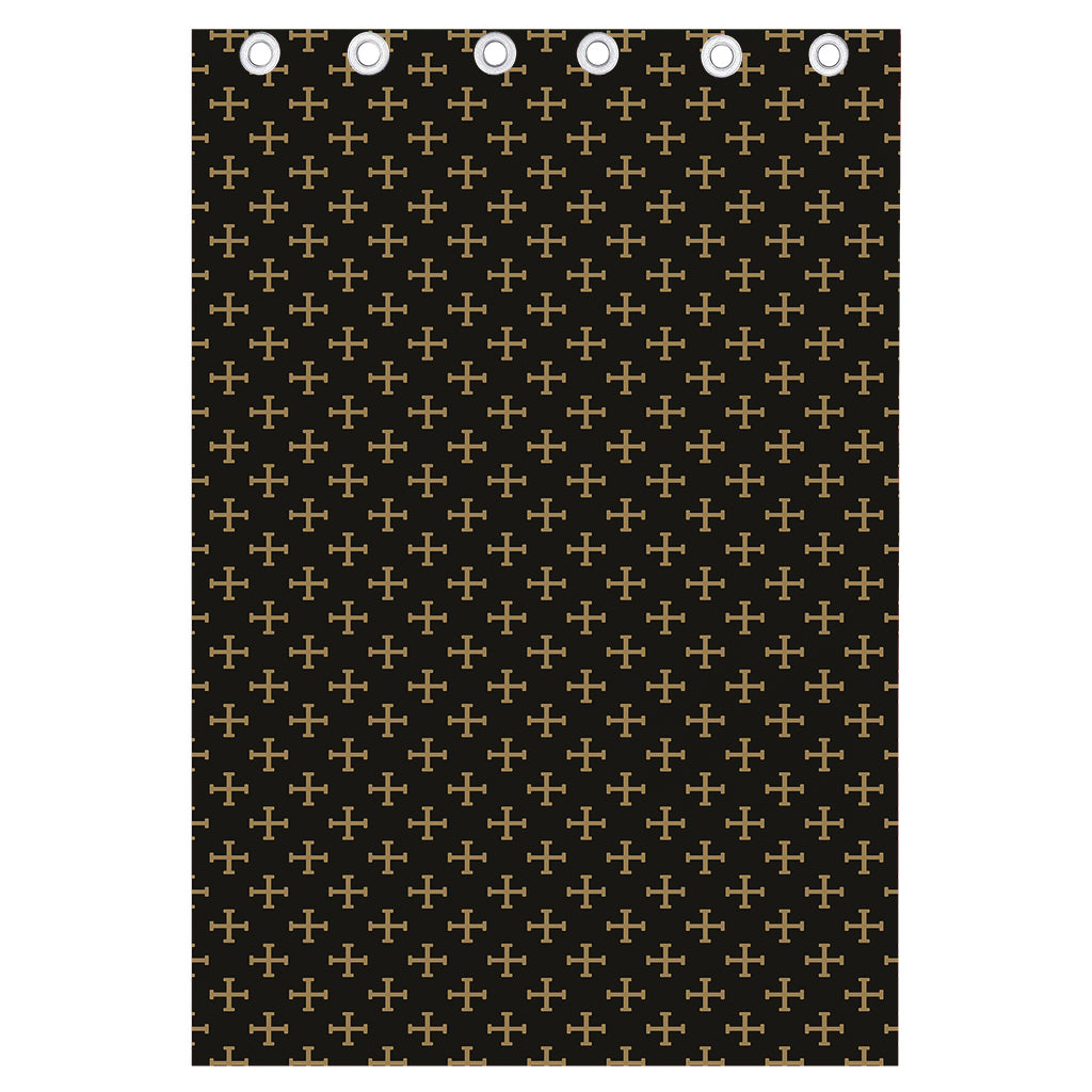 Cross Orthodox Pattern Print Curtain