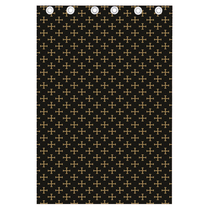 Cross Orthodox Pattern Print Curtain