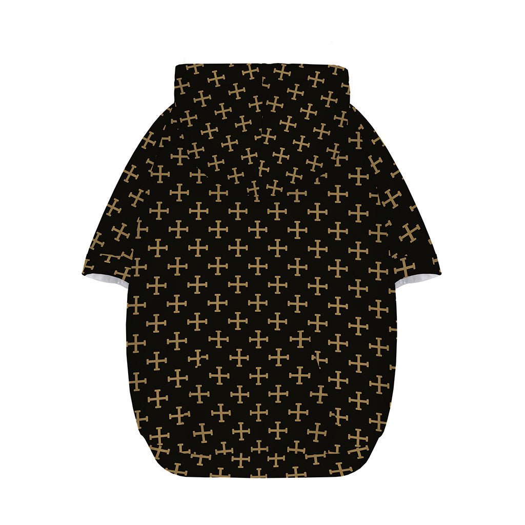 Cross Orthodox Pattern Print Dog Zip Up Hoodie