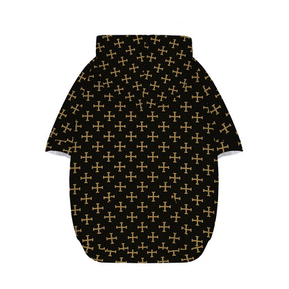 Cross Orthodox Pattern Print Dog Zip Up Hoodie