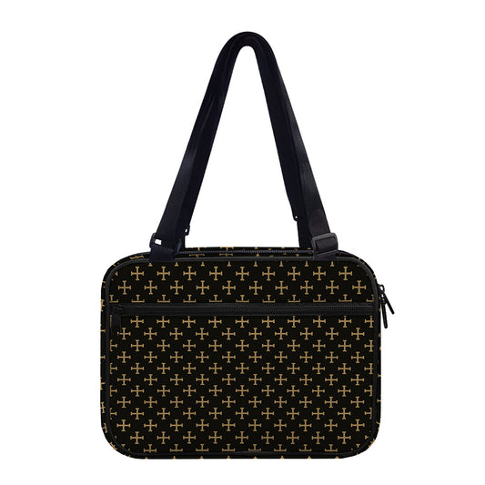 Cross Orthodox Pattern Print Double Strap Bible Bag