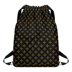 Cross Orthodox Pattern Print Drawstring Backpack