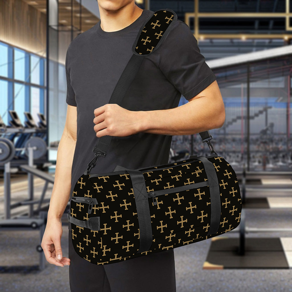 Cross Orthodox Pattern Print Gym Bag