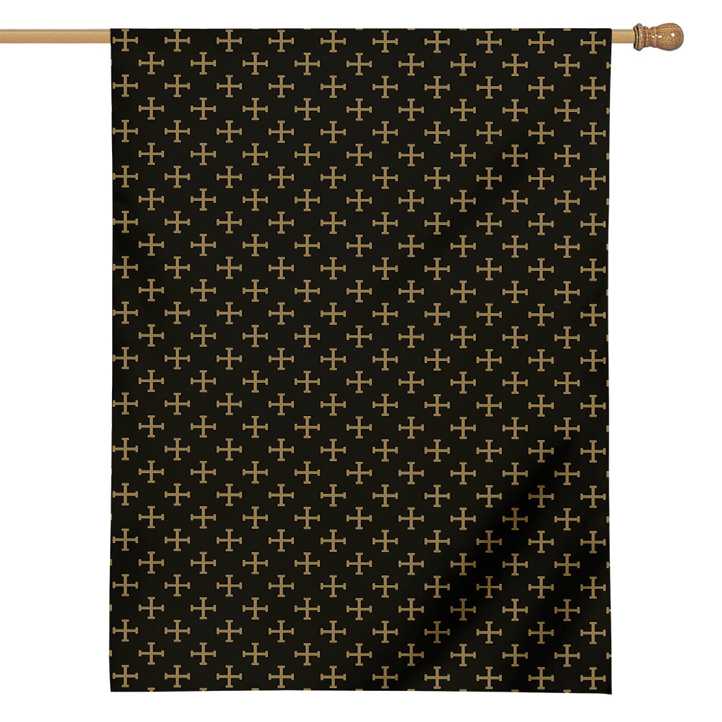 Cross Orthodox Pattern Print House Flag