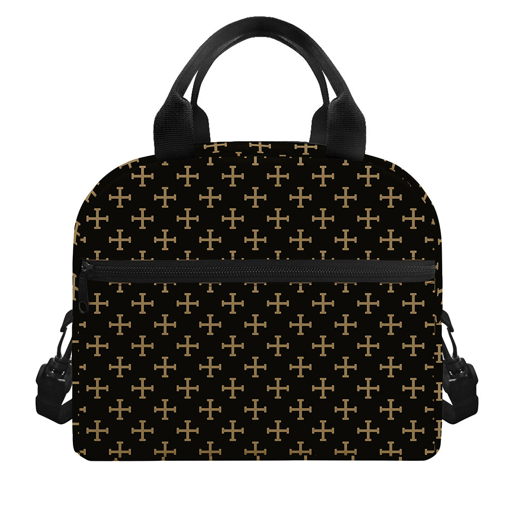 Cross Orthodox Pattern Print Insulated Lunch Bag