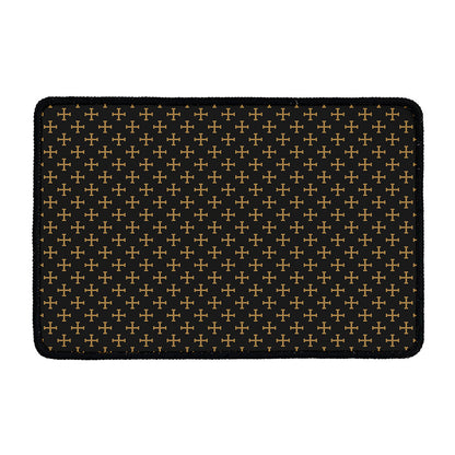 Cross Orthodox Pattern Print Kitchen Mat