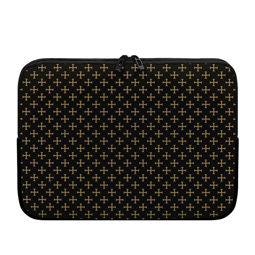 Cross Orthodox Pattern Print Laptop Sleeve