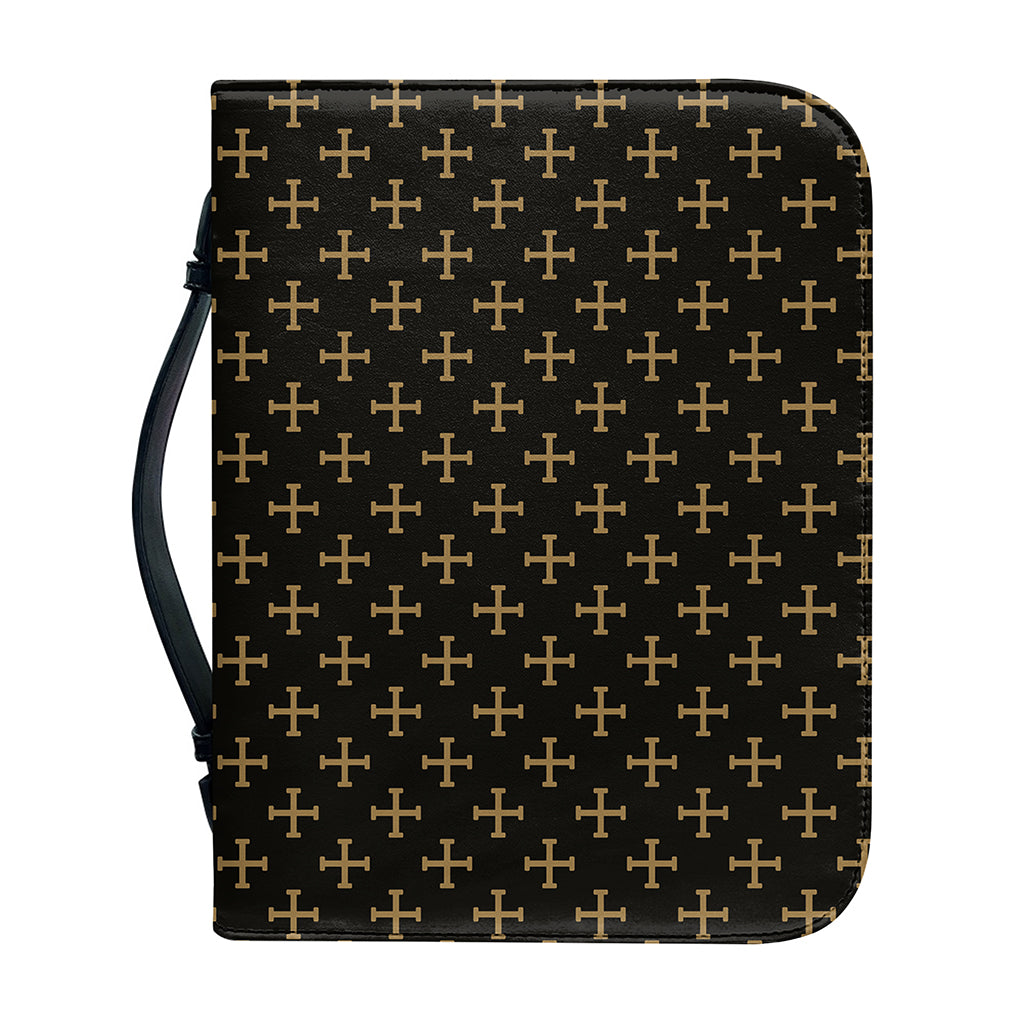 Cross Orthodox Pattern Print Leather Bible Cover