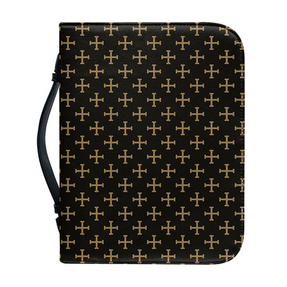 Cross Orthodox Pattern Print Leather Bible Cover
