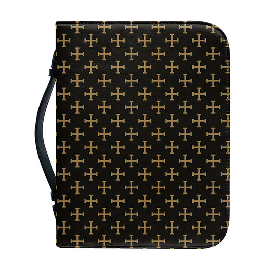 Cross Orthodox Pattern Print Leather Bible Cover