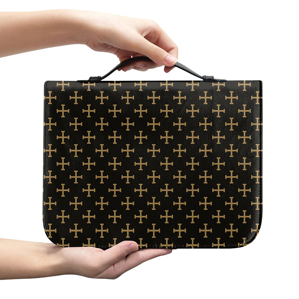 Cross Orthodox Pattern Print Leather Bible Cover