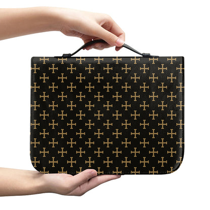 Cross Orthodox Pattern Print Leather Bible Cover