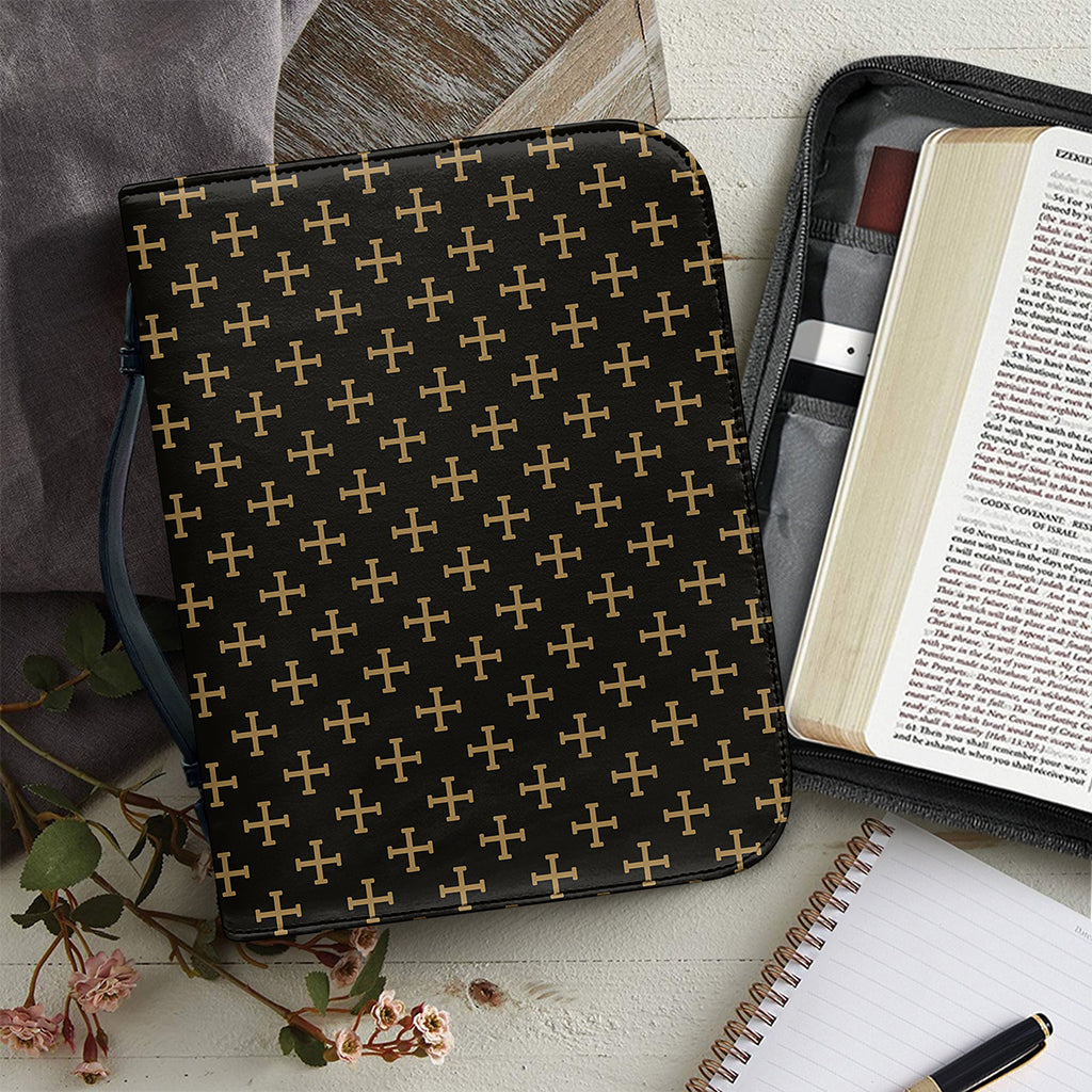 Cross Orthodox Pattern Print Leather Bible Cover