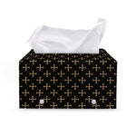 Cross Orthodox Pattern Print Leather Tissue Box Cover