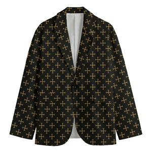 Cross Orthodox Pattern Print Men's Blazer