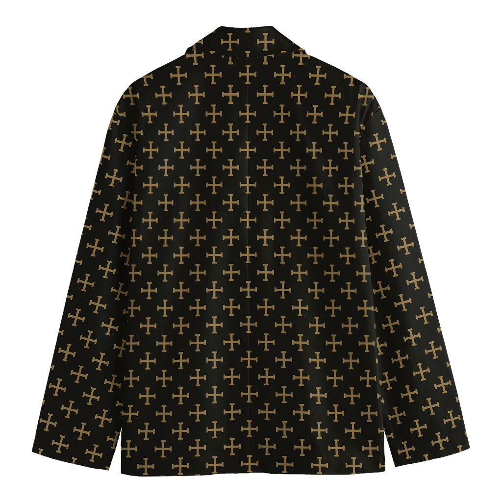 Cross Orthodox Pattern Print Men's Blazer