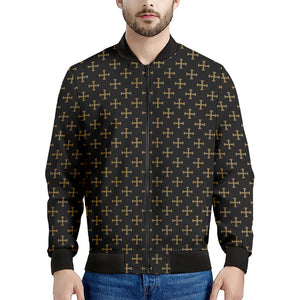 Cross Orthodox Pattern Print Men's Bomber Jacket