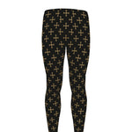 Cross Orthodox Pattern Print Men's leggings