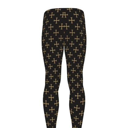 Cross Orthodox Pattern Print Men's leggings