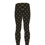 Cross Orthodox Pattern Print Men's leggings