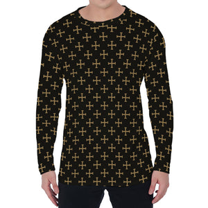 Cross Orthodox Pattern Print Men's Long Sleeve T-Shirt