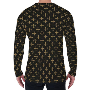 Cross Orthodox Pattern Print Men's Long Sleeve T-Shirt