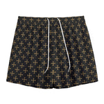 Cross Orthodox Pattern Print Mesh Shorts