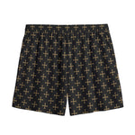 Cross Orthodox Pattern Print Mesh Shorts