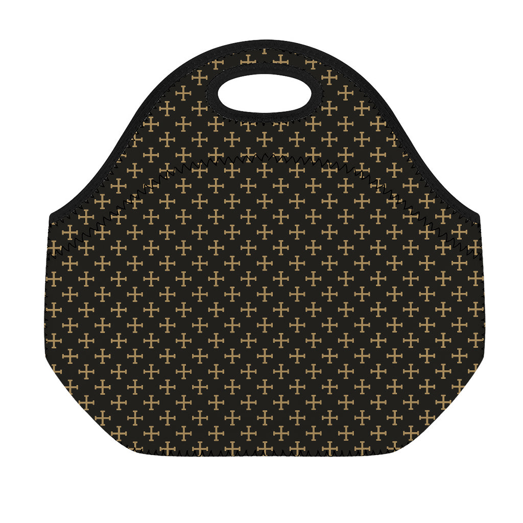 Cross Orthodox Pattern Print Neoprene Lunch Bag