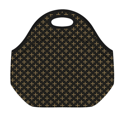 Cross Orthodox Pattern Print Neoprene Lunch Bag