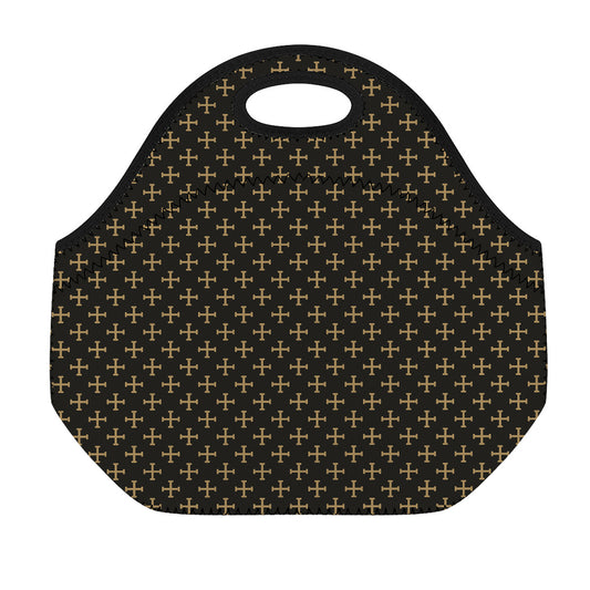 Cross Orthodox Pattern Print Neoprene Lunch Bag