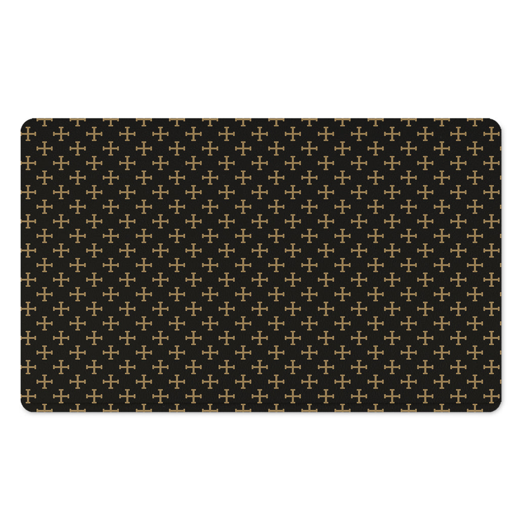 Cross Orthodox Pattern Print Polyester Doormat
