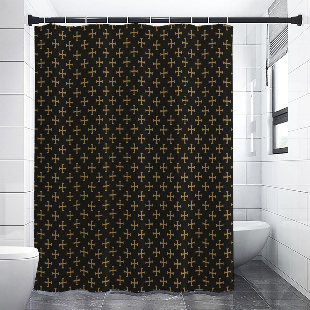 Cross Orthodox Pattern Print Premium Shower Curtain