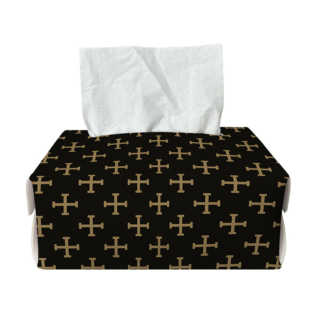 Cross Orthodox Pattern Print Rectangle Tissue Box Cover