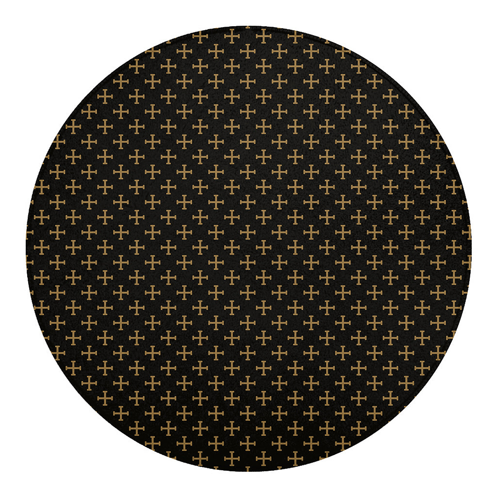 Cross Orthodox Pattern Print Round Blanket